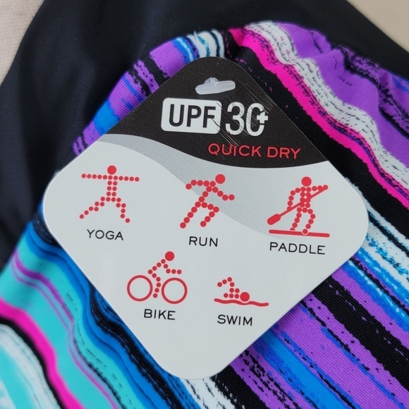 ZeroXposur Sun Smart Multi Color Print UPF 30+ Tankini Swim Top Sz L NEW - Picture 10 of 15